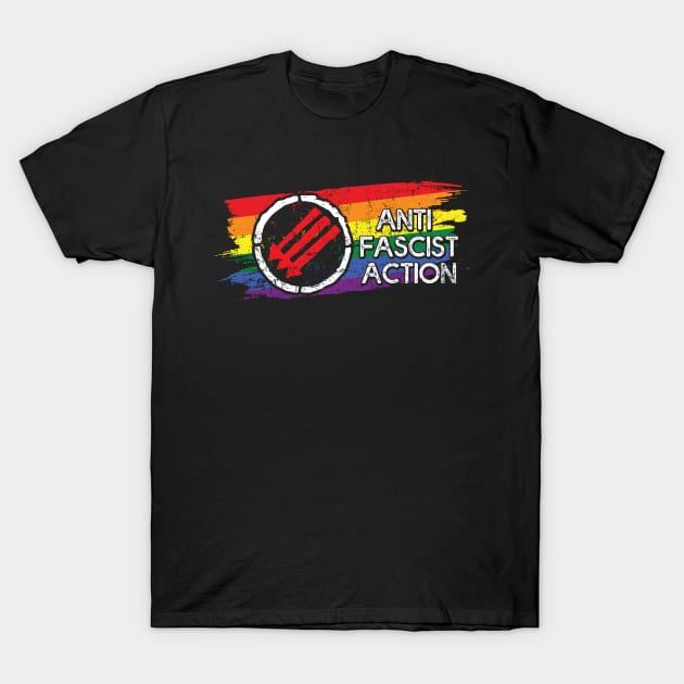 Vintage LGBT Pride Antifascist Action Gift T-Shirt by Lones Eiless